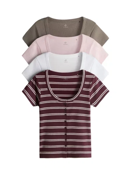 The Set Geacă tricotată bej închis / roz / roșu burgundy alb