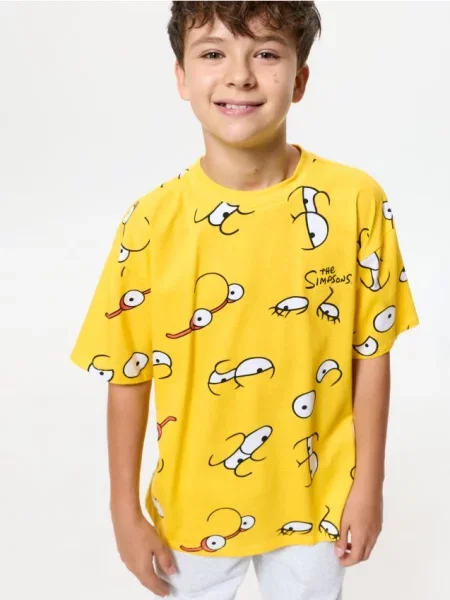 Sinsay oversize tričko s potiskem The Simpsons žlutá