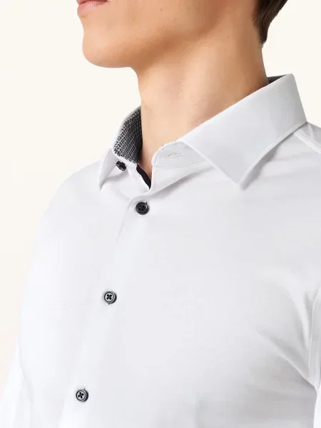 Desoto Jerseyová Košile Slim Fit bílá