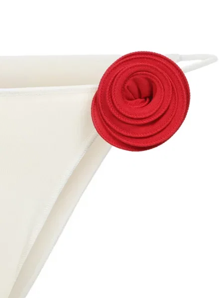 Bikini La Revêche w kwiatki z naszywkami białe