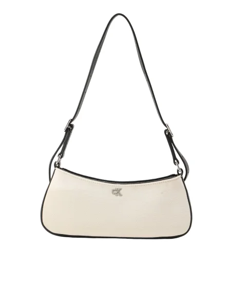 Calvin Klein Geantă Ck Canvas Small Shoulder Bag alb