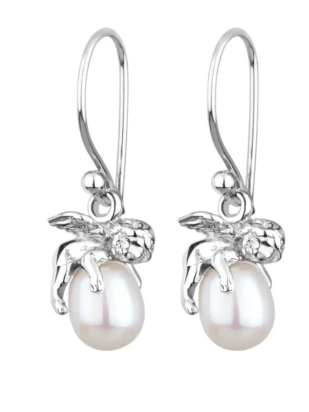 ELLI Uhani Engel srebrna bela