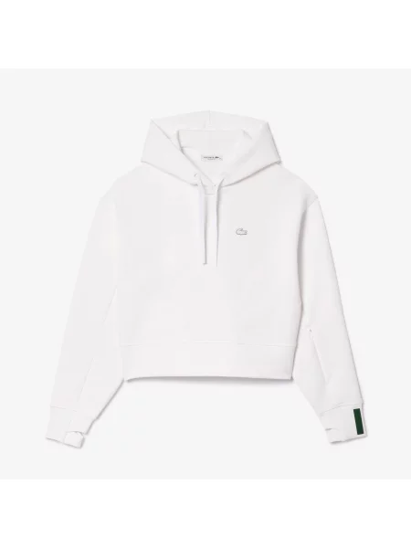 Lacoste Krótka Bluza Z Kapturem biała