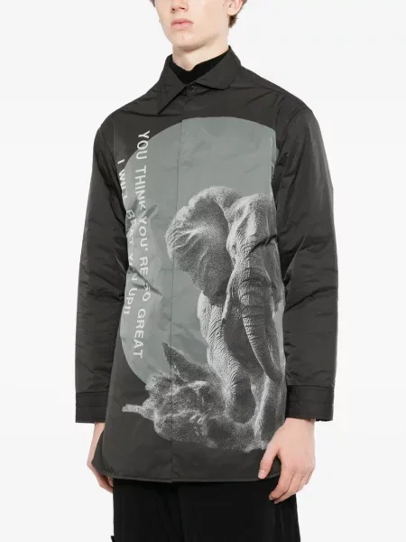 С яка риза Yohji Yamamoto с принт черно