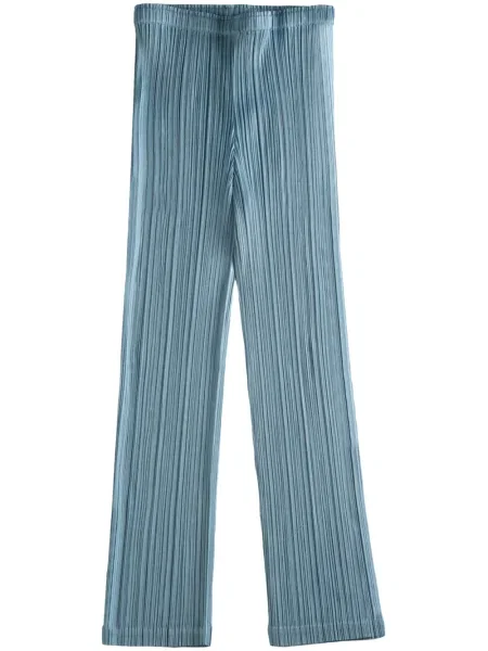 Pantaloni Pleats Please Issey Miyake plisate albastru