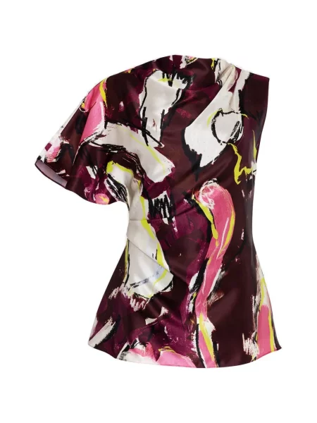 Top Roksanda asimetric drapat violet