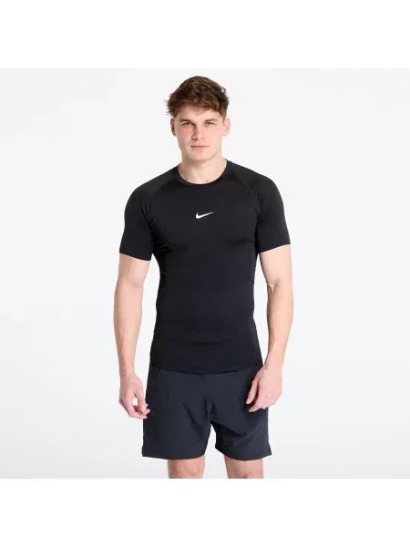Tréninkové tričko Nike Pro Dri-Fit Tight SS Fitness černá/bílá bílé