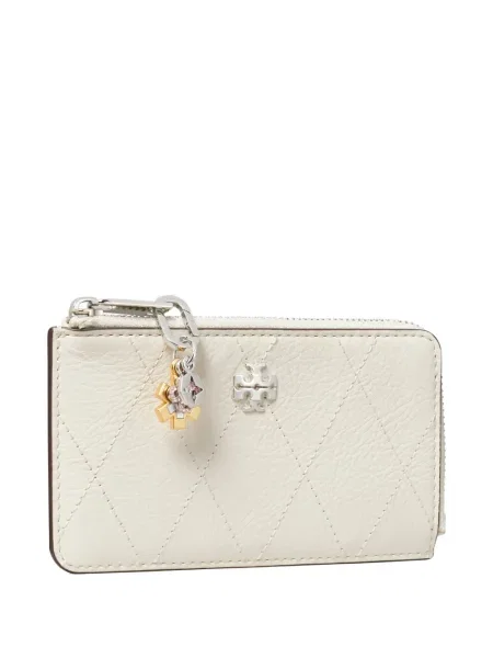 Matlasat portofel Tory Burch alb