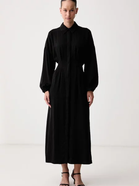 Mos Mosh rochie evazată cu lyocell negru