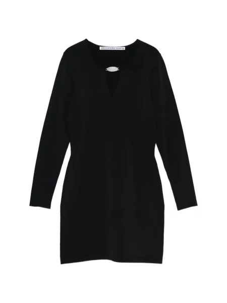 Odgovarati mini haljina Alexander Wang s V-izrezom crna