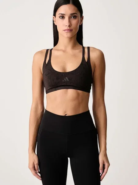Adidas Performance športová podprsenka Optime Workout hnedá