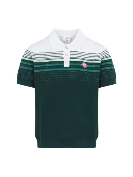 Dzianinowa koszulka polo Casablanca w paski z logo