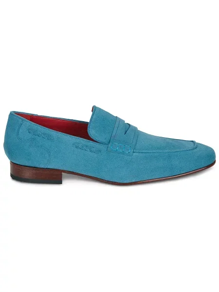 Pantofi Jeffery West din velur albastru