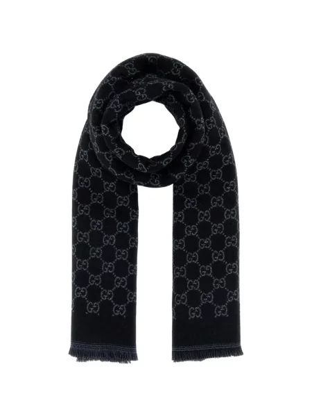 Fular Gucci cu franjuri negru