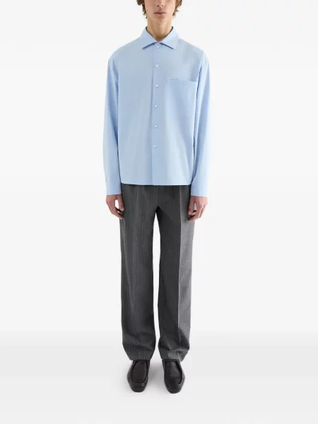 Cămașă Jil Sander cu broderie albastru