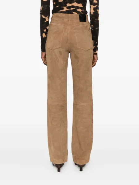 Pantaloni Nanushka cu 5 buzunare maro