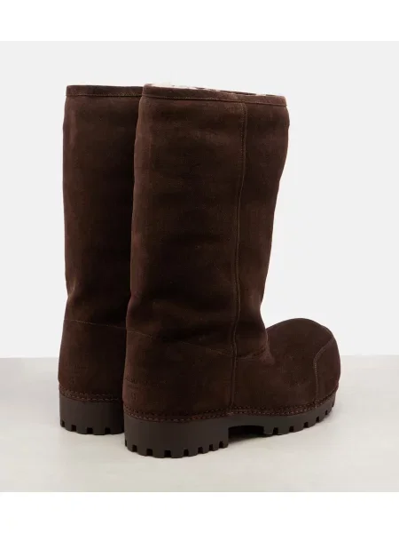 Botine Balenciaga din piele de căprioară maro