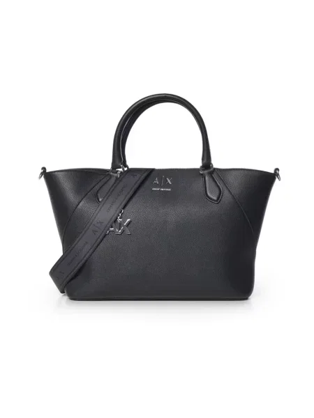 Armani Exchange torebka tote z imitacji skóry czarna
