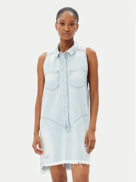 One Teaspoon Rochie de blugi Braxton celest albastru