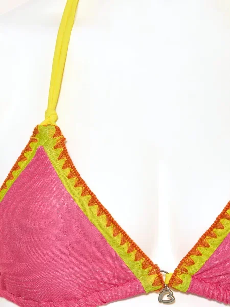 Banana Moon Trojúhelníkové Bikiny Blucostora Shin S Třpytivou Nití růžová / neonově žlutá