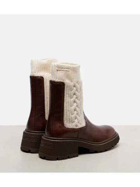 Cizme scurte Jimmy Choo din piele maro