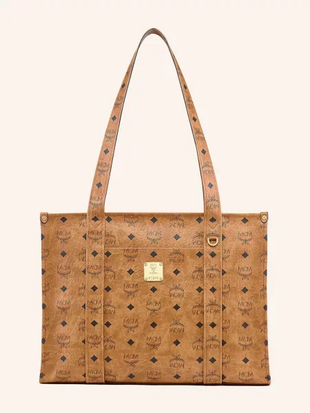 Mcm Torba Shopper Aren Visetos braun czarna