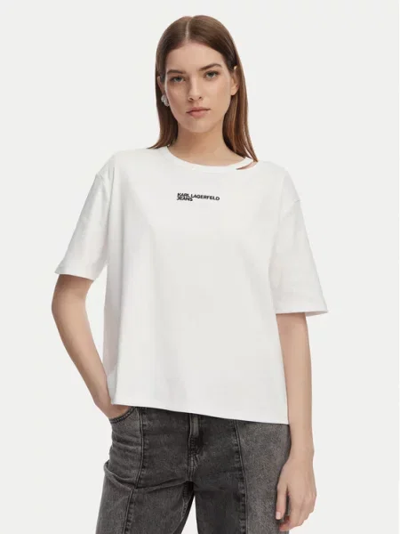 Karl Lagerfeld Jeans Tricou alb