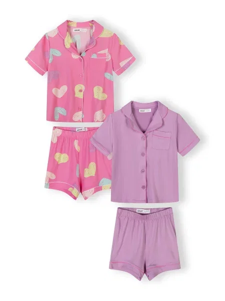 MINOTI Pijamale / lila / roz / roz galben