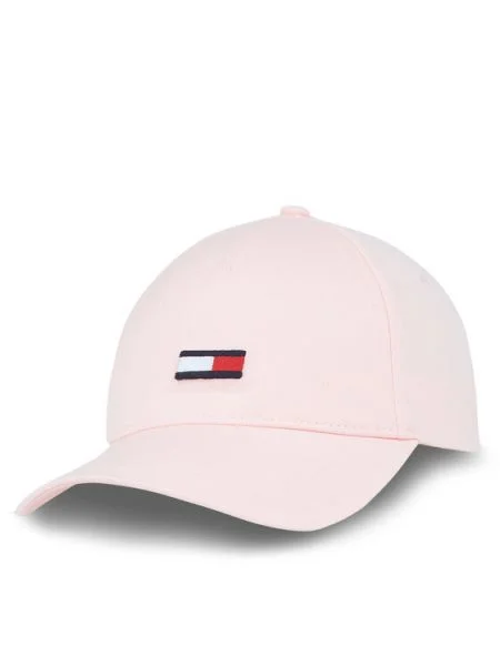 Шапка с козирка Tommy Jeans с изчистен дизайн розово