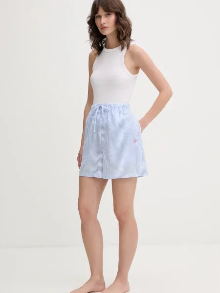 Tommy Hilfiger Kratke hlače iz tkanine Seersucker modra