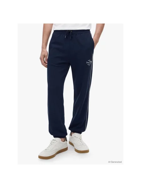 Pantaloni Tommy Hilfiger albastru