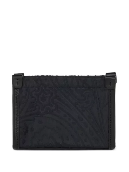 Geantă Etro din piele cu model paisley albastru