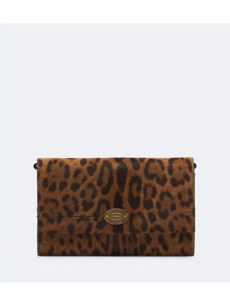 Colier Burberry cu imagine cu model leopard maro