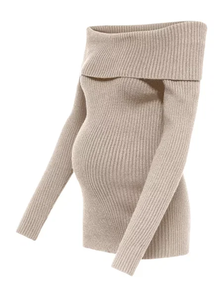 Only Maternity Pulover OLMKATIA cappuccino maro