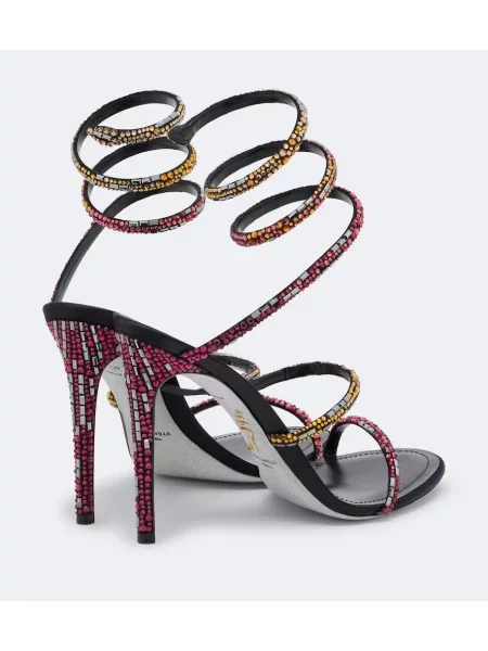 Sandale Rene Caovilla din satin negru