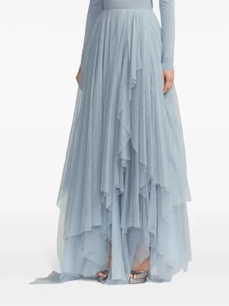 Fusta maxi Ralph Lauren Collection din tul albastru