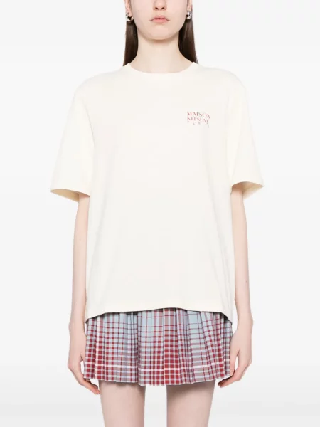 Tricou Maison Kitsune cu imagine cu decolteu rotund