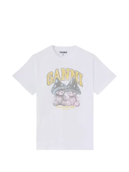 Ursuleț de pluș tricou Ganni alb