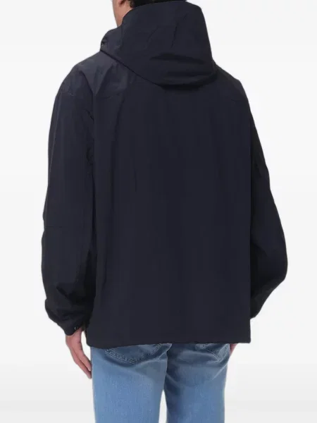 Geacă Armani Exchange cu glugă cu autograf albastru