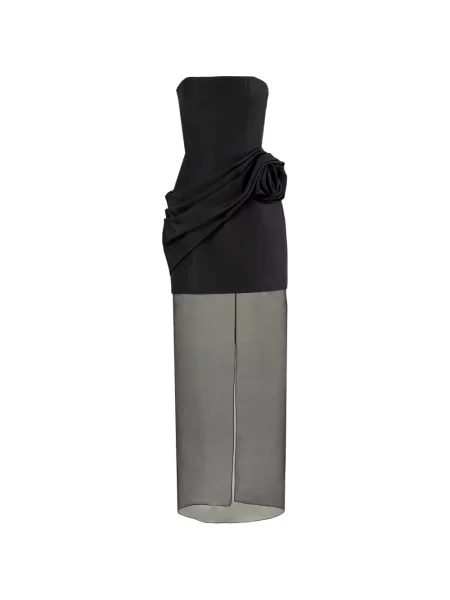 Rochie Carolina Herrera din organza fără bretele negru