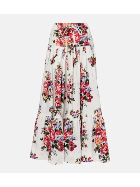 Fusta maxi Dolce&gabbana cu model floral din poplin