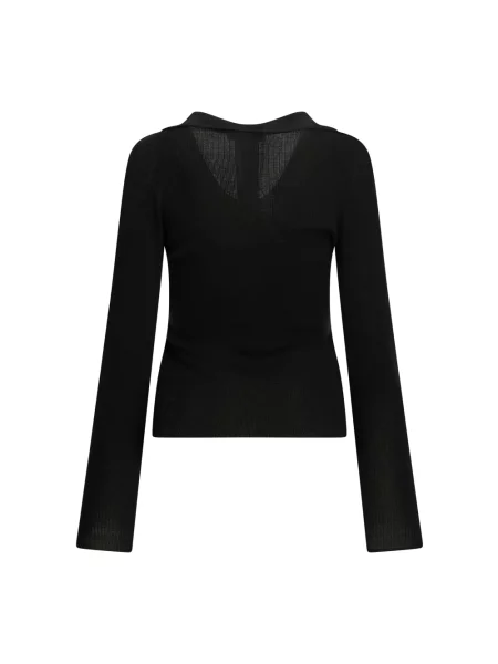 Sweter Max Mara z dekoltem w serek czarny
