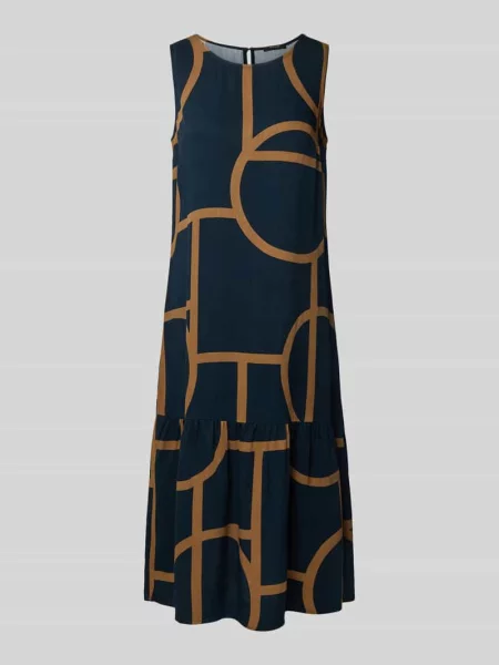Rozkloszowana sukienka casualowa z czystej model Wicy atelier' Opus granatowa