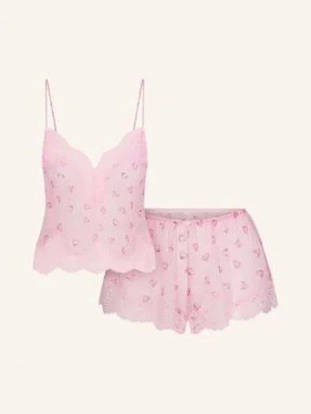Skims Pyžamo Se Šortkami Skims Romance Lace Z Hedvábí růžová