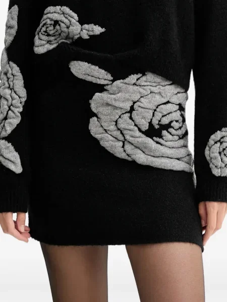 Fusta mini Gestuz cu model floral negru