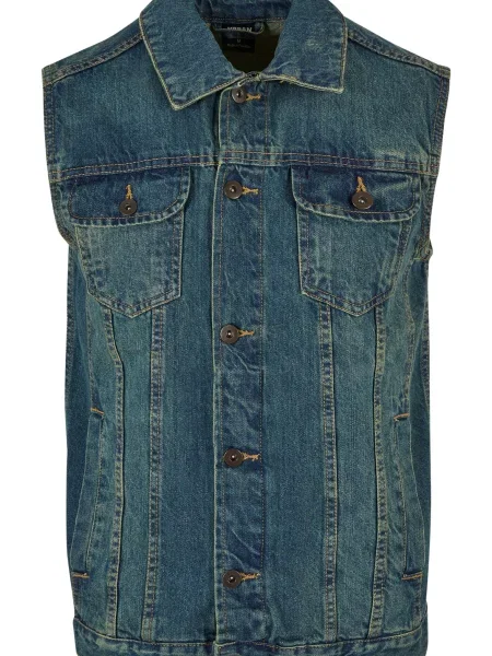 Vestă denim Urban Classics albastru