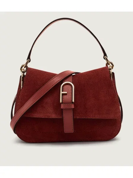 Top Furla din piele roșu