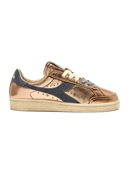Sneakersy Diadora skórzane z przetarciami brązowe