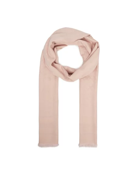 Копринен шал BOSS с изчистен дизайн розово