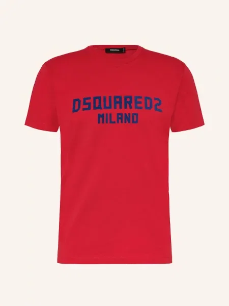 T-shirt z detalem z logo Dsquared2 czerwona